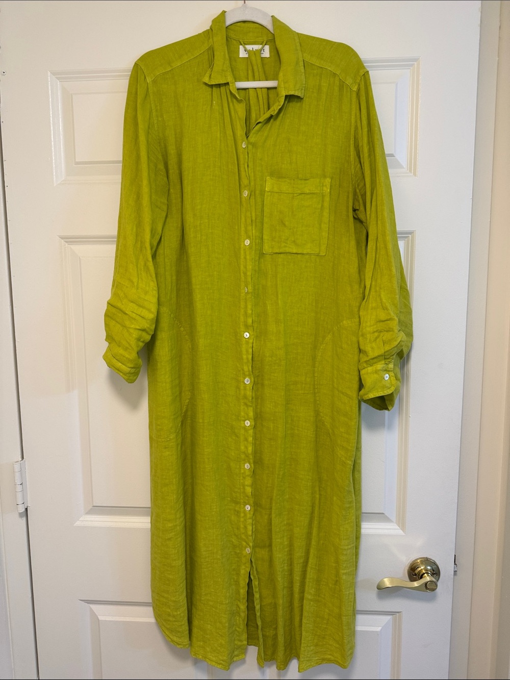 Velvet by Graham & Spencer Lime Green Maxi Shirt Dress
